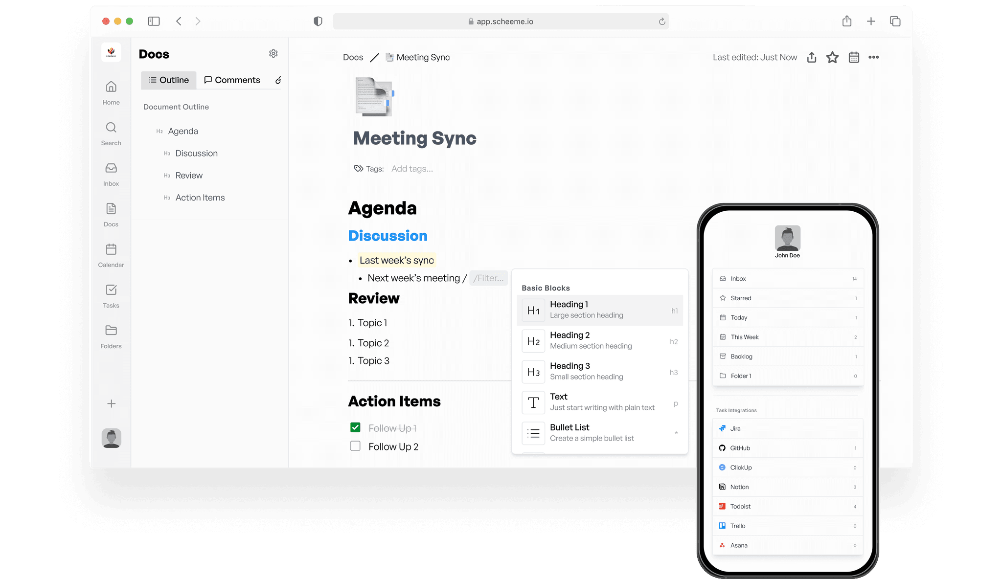 Task management interface